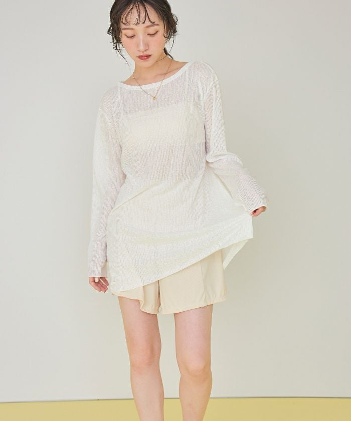 4点セット/リラックストップス&ショートパンツ付ビキニ/水着【SEADRESS