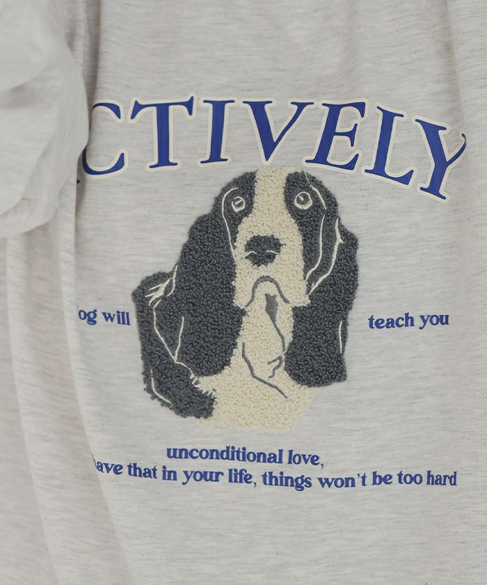 ドッグ刺繍ビッグロングTシャツ | titivate