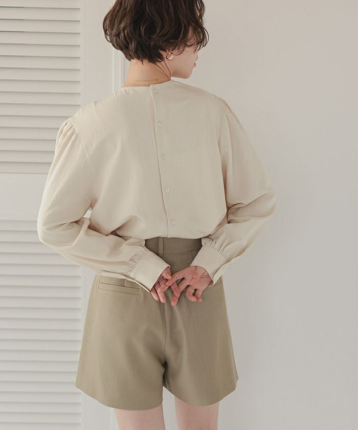 ボリュームスリーブバック釦ブラウス【メール便可／100】 | titivate