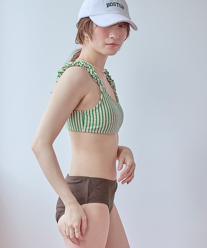 パイル地ショルダーギャザービキニ/水着【SEADRESS シードレス