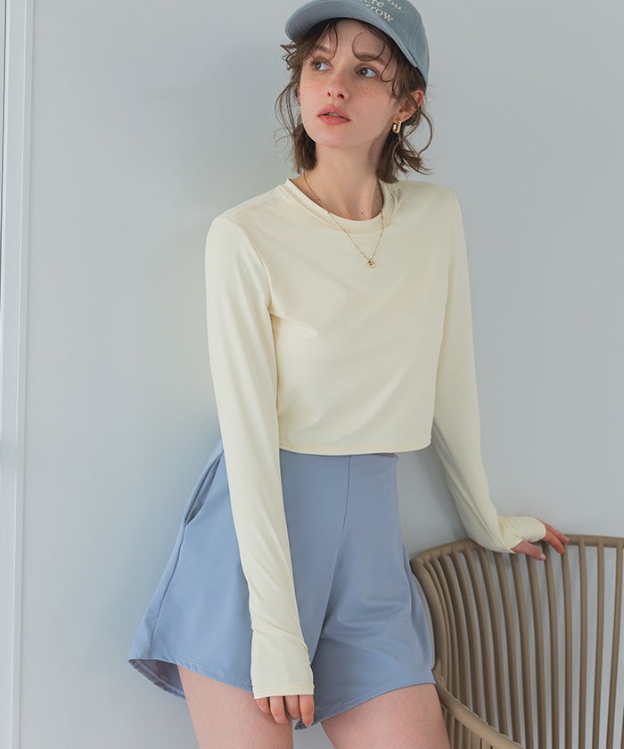 3点セット/ショートパンツ×カップ付長袖ビキニ/水着【SEADRESS