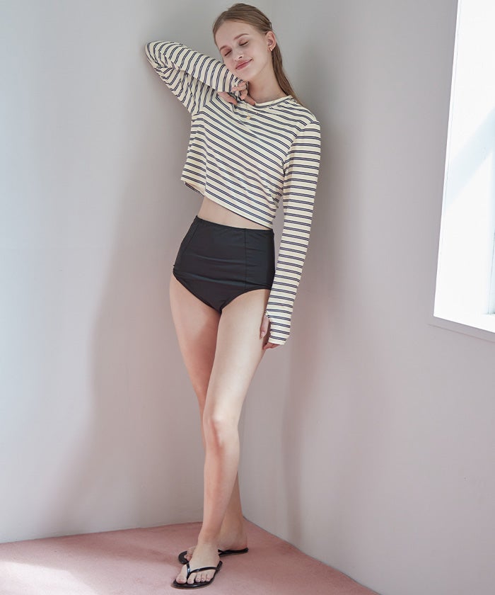 3点セット/ショートパンツ×カップ付長袖ビキニ/水着【SEADRESS