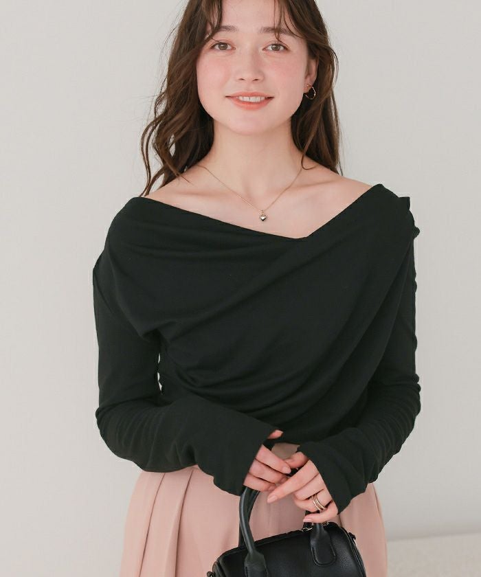 アンティミテ リネン オフショルダー トップス AZUL BY MOUSSY | オフショルダーリブトップス (Tシャツ・カットソー