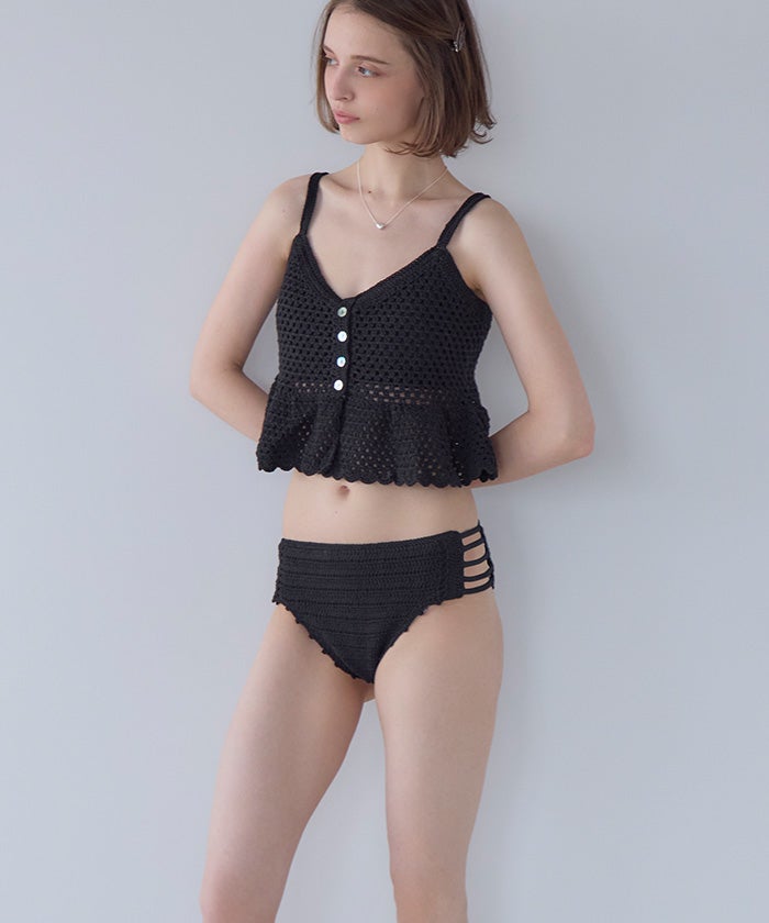 ペプラムキャミソールクロシェビキニ/水着【SEADRESS シードレス