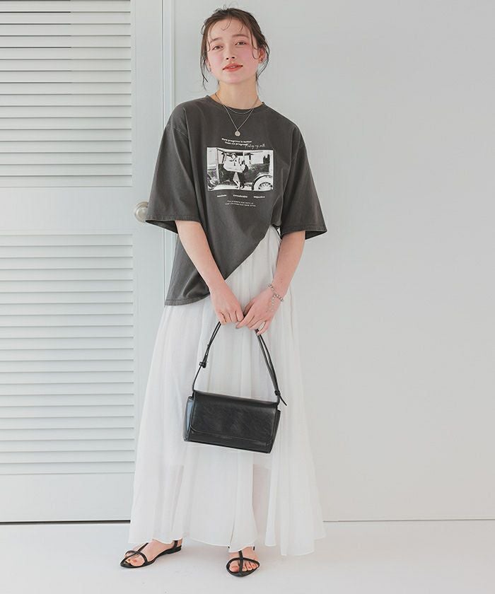 オーバーサイズピグメントフォトプリントTシャツ【メール便可／100