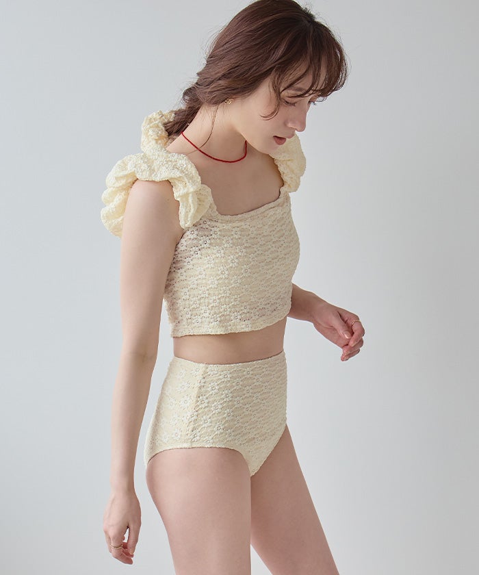 シュシュ付レースオフショルダービキニ/セット水着【SEADRESS