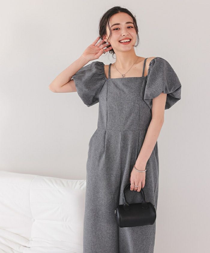 WE'RTHY パフスリーブ オールインワン 2wayオフショルパフスリーブオールインワン | titivate