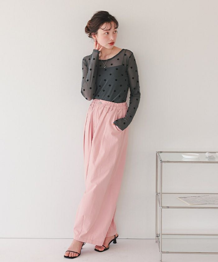 トップス rose シアーフラワーフロッキートップス【メール便可／35】 | titivate