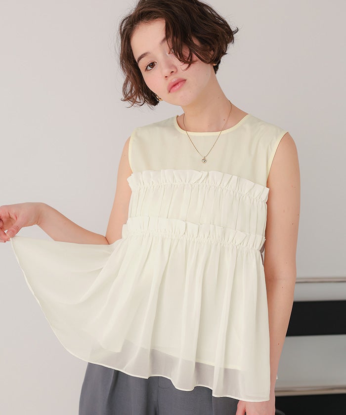 シフォンフリルドッキングトップス【メール便可／100】 | titivate