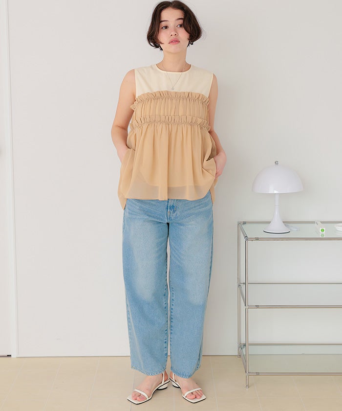 シフォンフリルドッキングトップス【メール便可／100】 | titivate