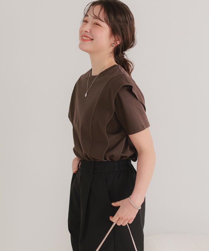 TOMO KOIZUMI ラッフルスリーブ Tシャツ 汗染み防止ラッフルスリーブTシャツ【メール便可／100】 | titivate