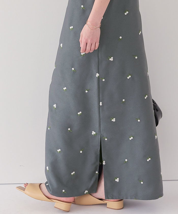前後2wayフラワー刺繍キャミソールワンピース【メール便可／100