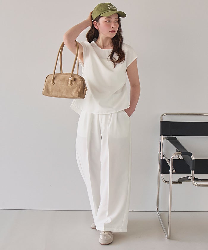リネンライクバックリボンフレンチトップス【メール便可／100】 | titivate