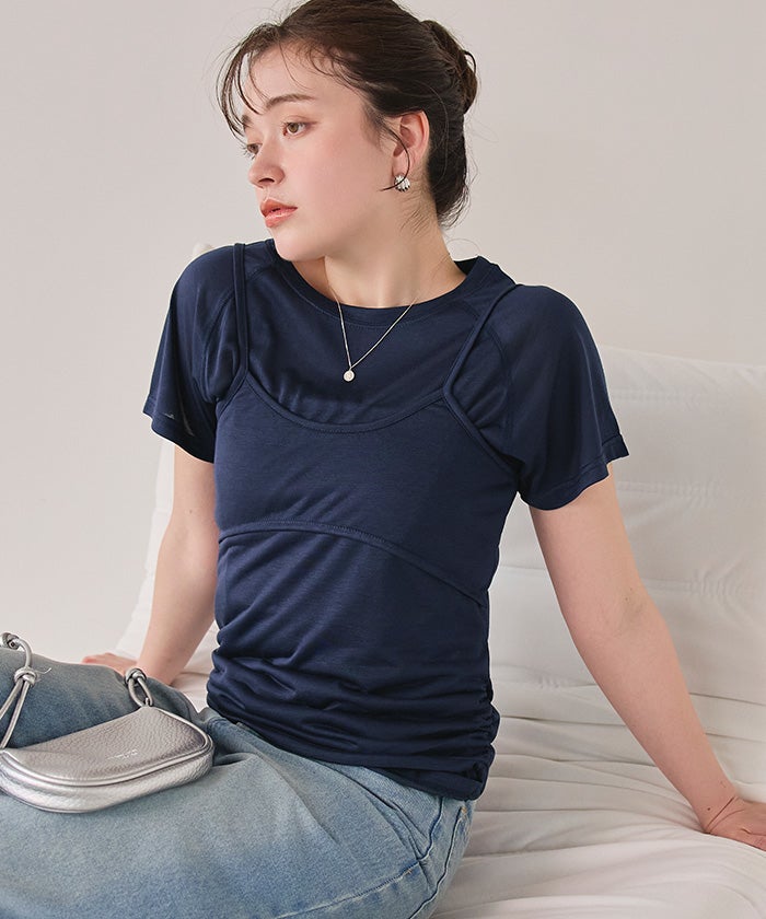 Kristina Ti キャミソール セット レイヤードキャミソールセットTシャツ【メール便可／80】 | titivate