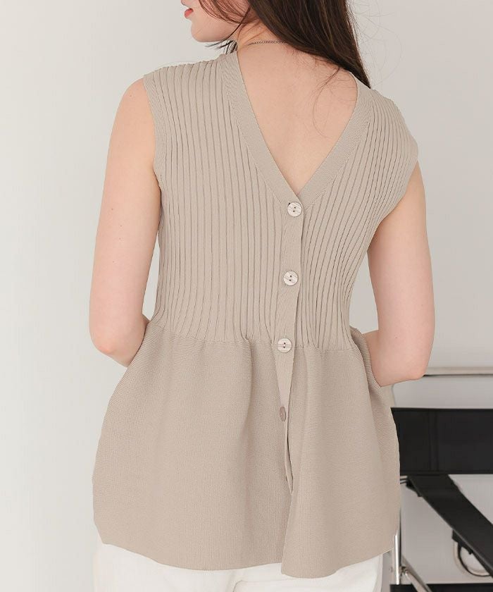 Theory 19SS ペプラムノースリーブニット ブラウン FALL ESSENTIALS Theory [セオリー] 公式通販サイト