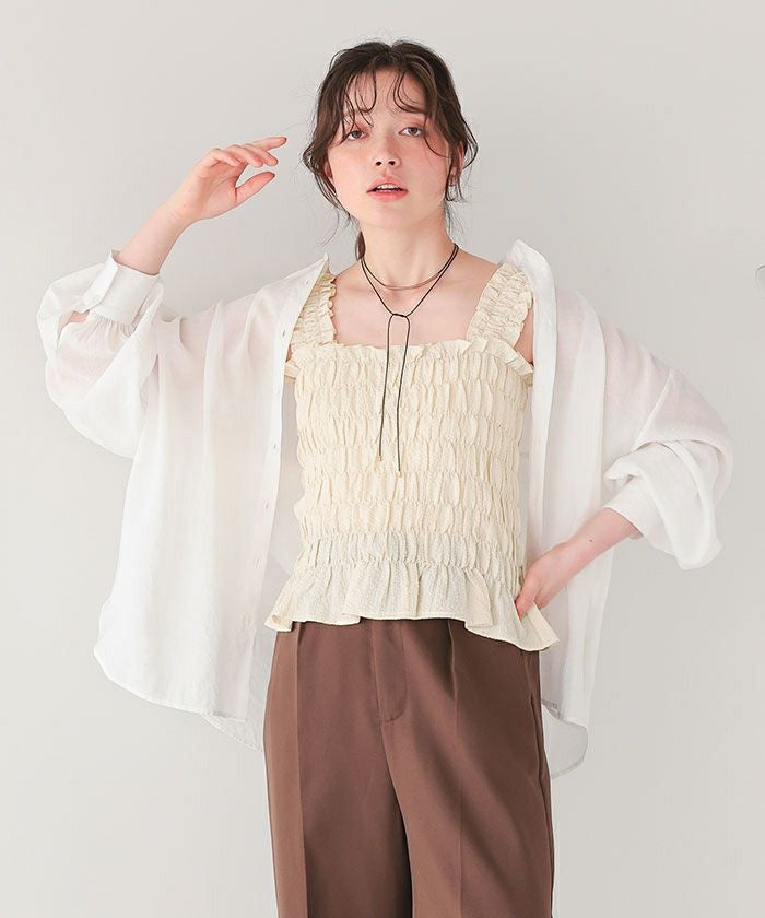 【美品】フレアギャザーカットソー【2024SM】 YR11-24123SM USAGI ONLINE×KEITA MARUYAMA】袖ギャザープリントシアートップス