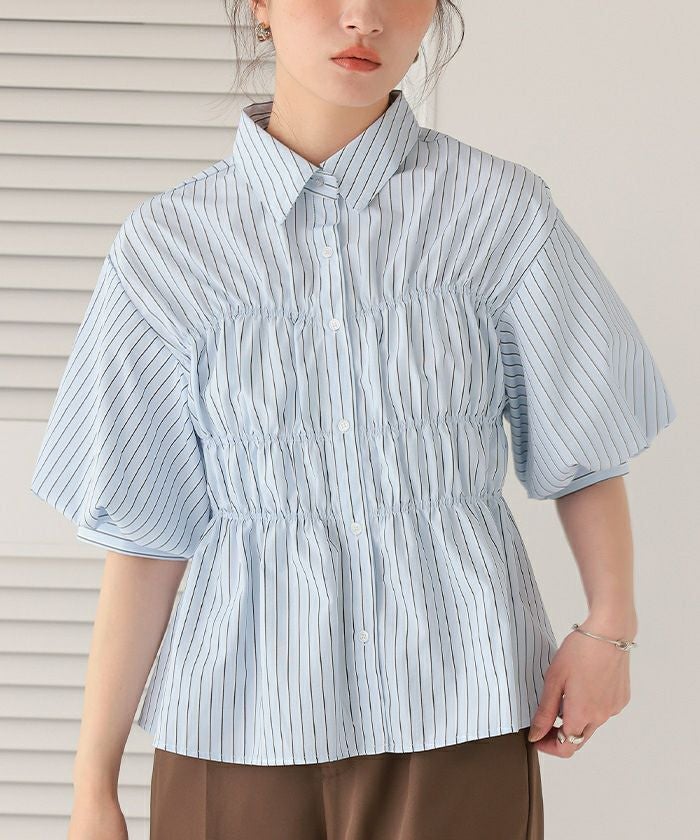 リリー最新作 刺繍袖バルーンオフショルブラウス 12closet(トゥエルブクローゼット)の【石上美津江さんコラボ】【洗える