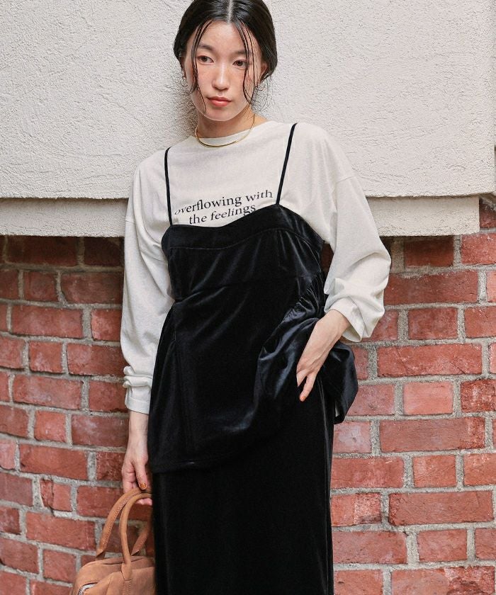文字プリントシアーロングTシャツ | titivate