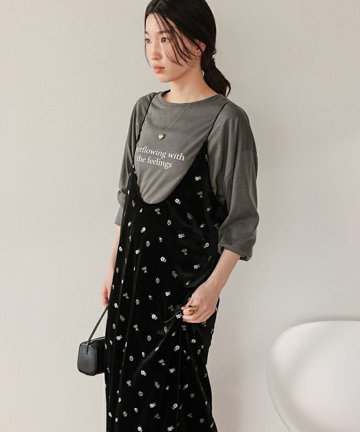 文字プリントシアーロングTシャツ | titivate