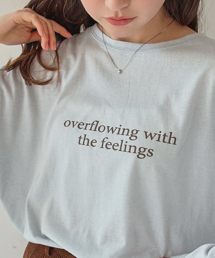 文字プリントシアーロングTシャツ | titivate