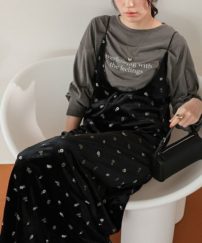 文字プリントシアーロングTシャツ | titivate