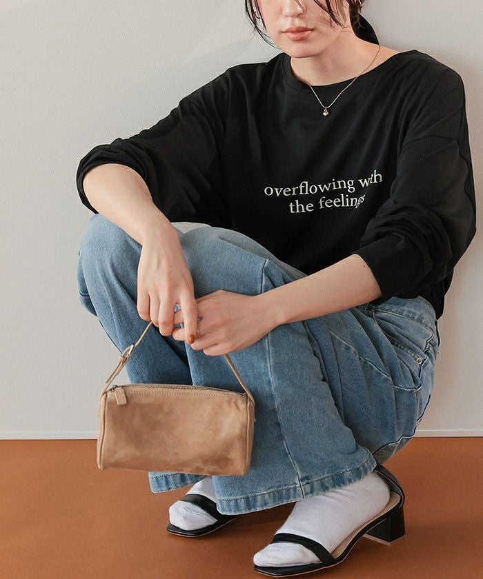 文字プリントシアーロングTシャツ | titivate