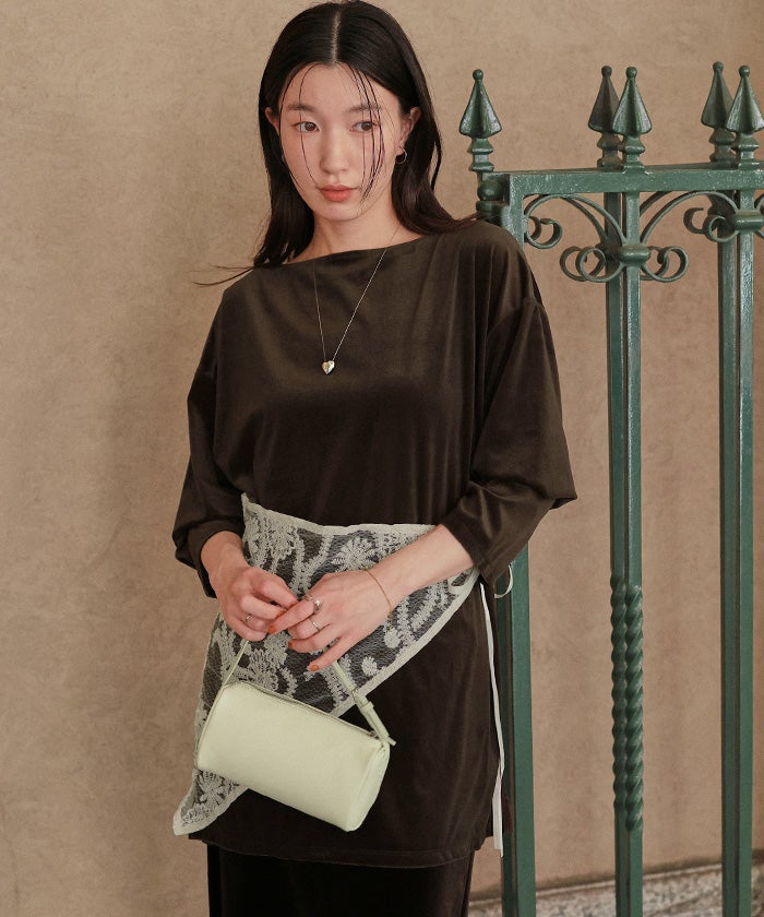 シアーベロアオーバーサイズロングTシャツ | titivate