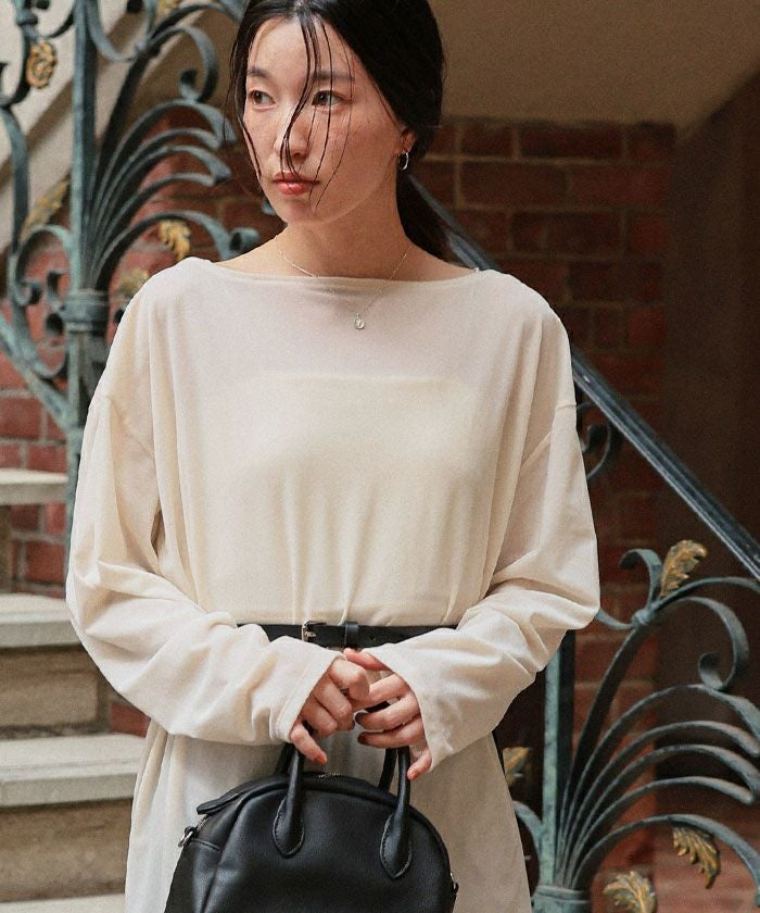 シアーベロアオーバーサイズロングTシャツ | titivate