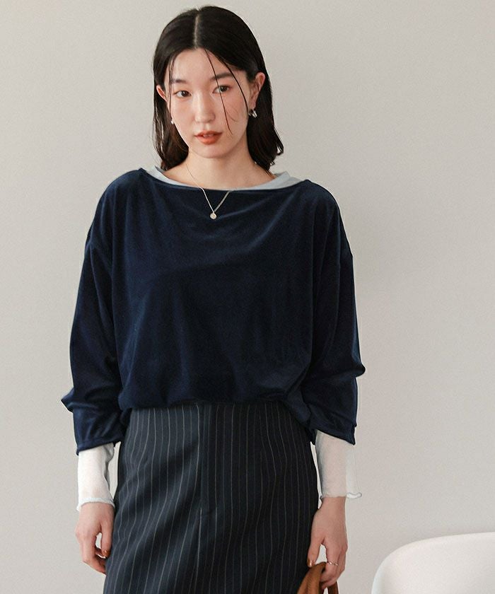 ベロアハートロングTシャツ ハートクロス羽プリントロングTシャツ– A AM STUDIO