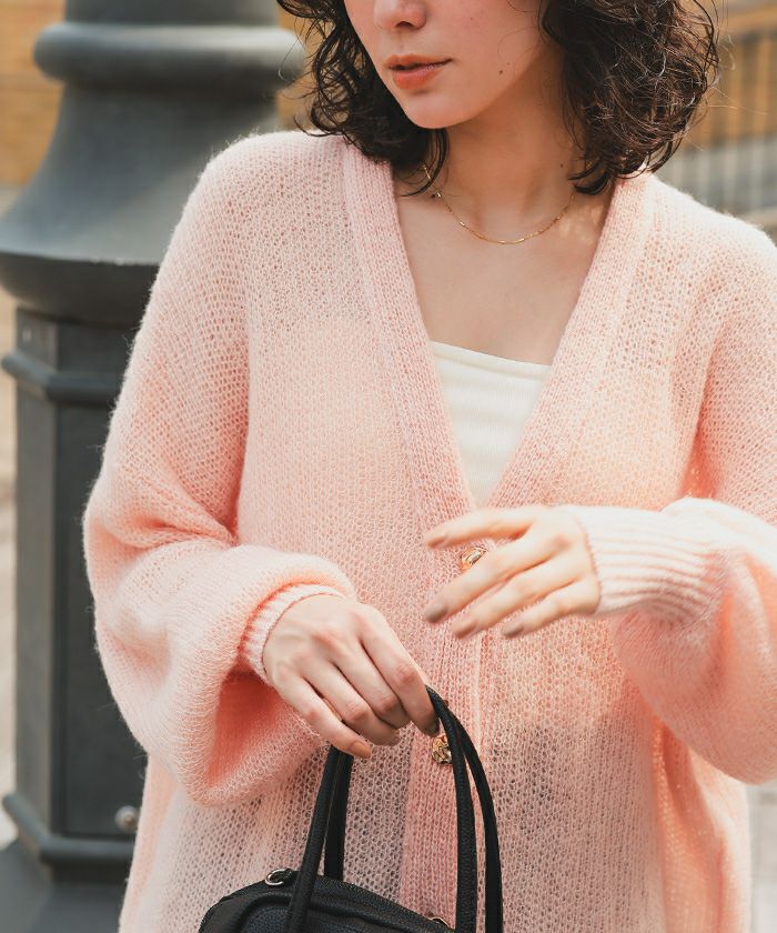 DEICY　ホワイト モヘアニット カーディガン KNIT-D