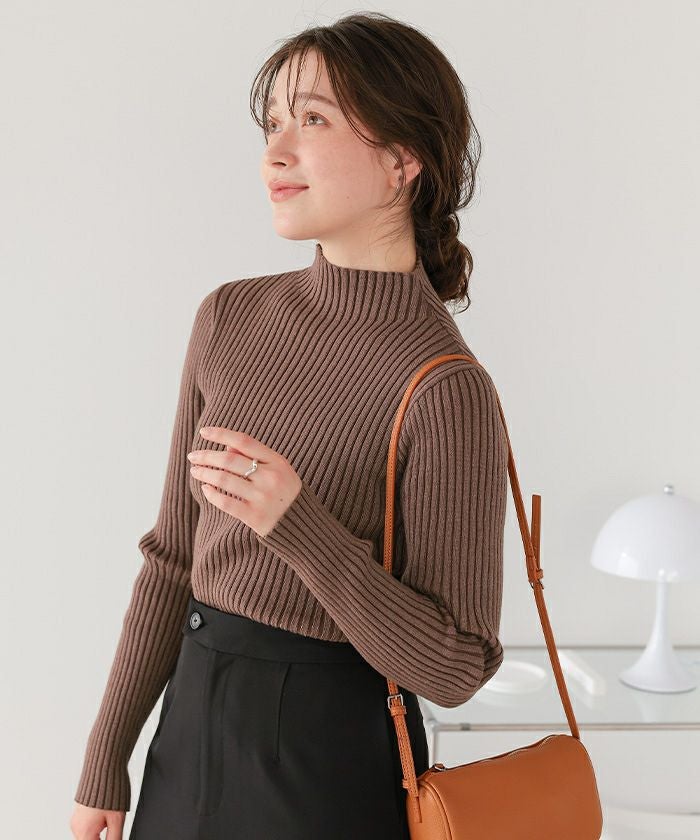 チーボー様 ROPE ボトルネック ニット ウォッシャブルボトルネック配色デザインニット | titivate