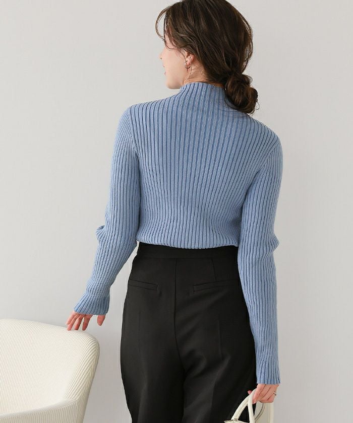 チーボー様 ROPE ボトルネック ニット ウォッシャブルボトルネック配色デザインニット | titivate