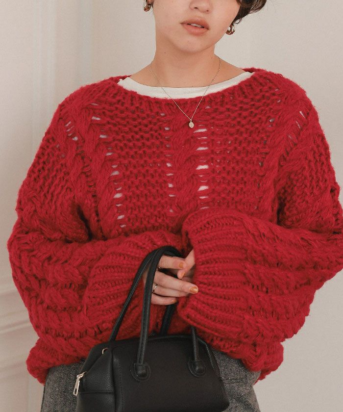 Life's 手編みケーブルニット 編み物 |ケーブル模様のプル（DLknit-0046） | 編み図ダウンロード販売