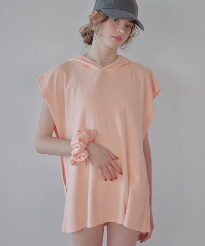 シュシュ付パイル地ポンチョ【SEADRESS シードレス】 | titivate