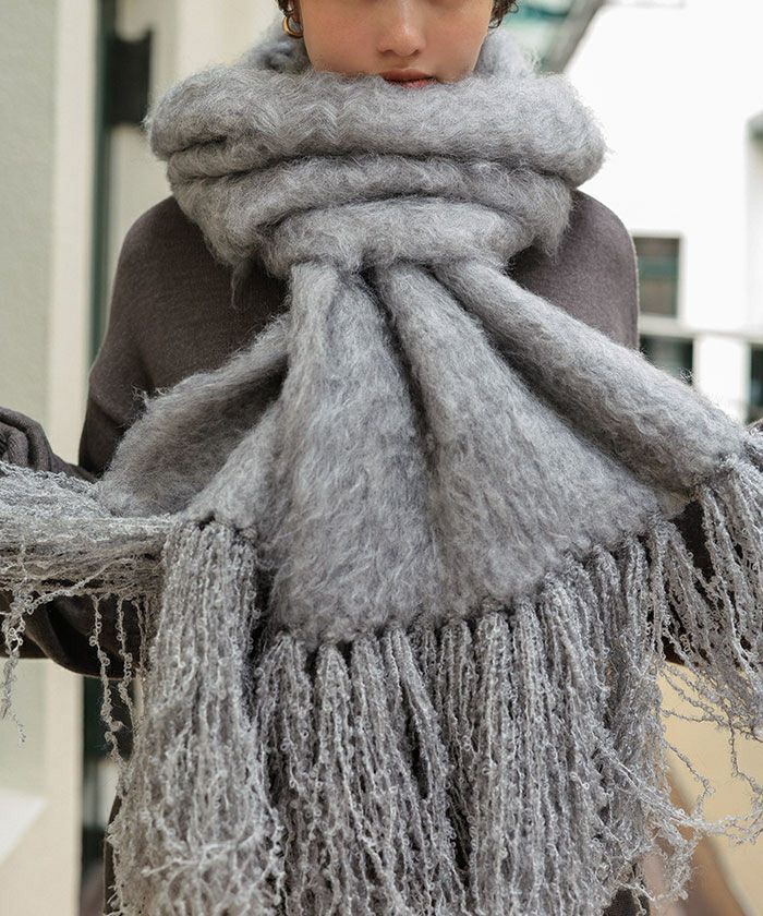 BALMUIR キッドモヘア ストール マフラー ライトグレー LA MOHAIR モヘア ストール キッドモヘア マフラー 【在庫限り