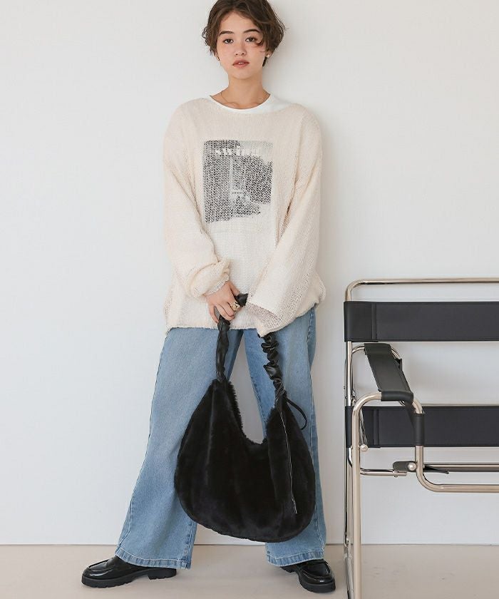 デニムファーバッグ M** GYDAエコファーロープMトートBAG｜ジェイダの通販｜&mall（アンド
