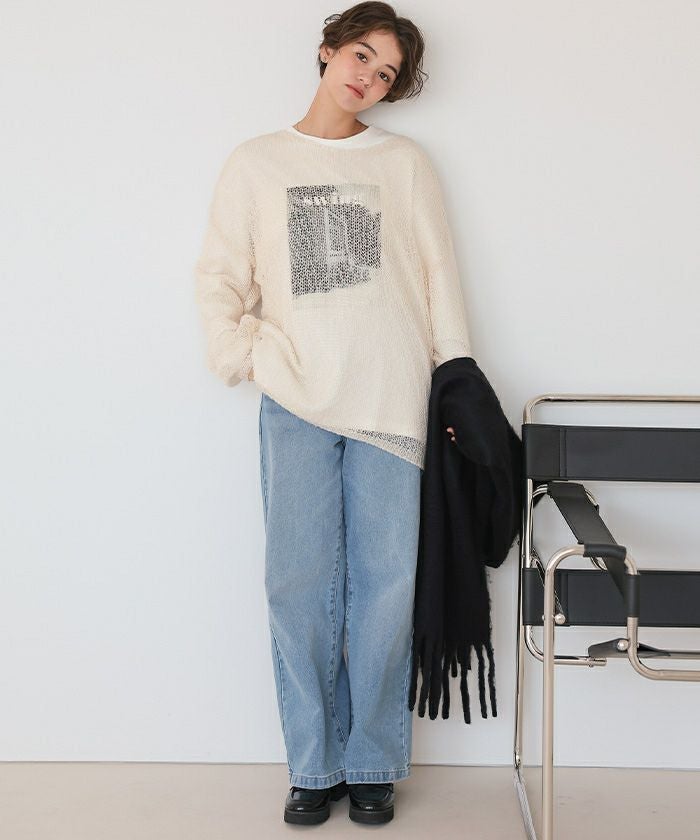 着画あり！新品ロウケージモヘアニット モヘア総柄ニット - ROY reflect overjoy