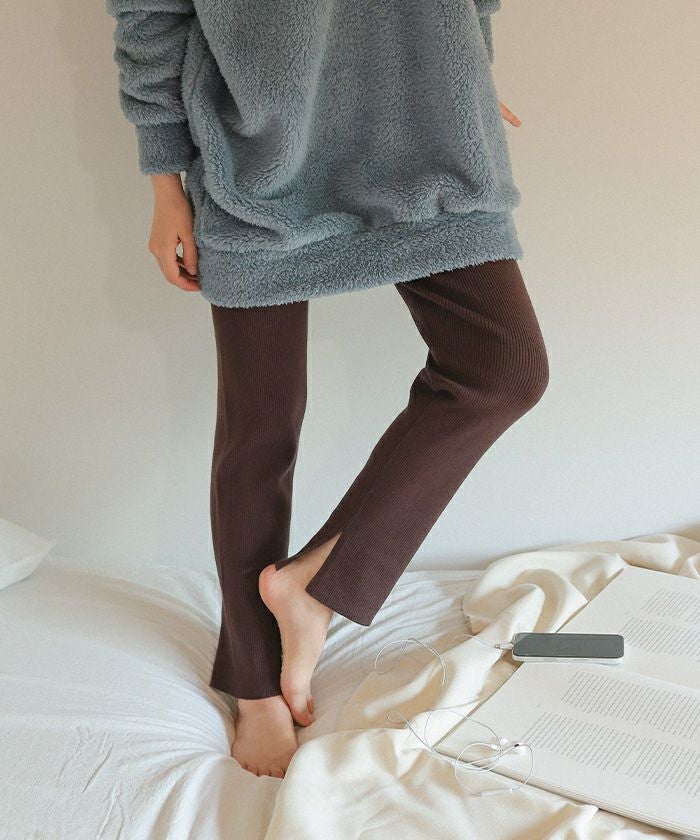 モチッとタッチリブニットレギンスパンツ | titivate