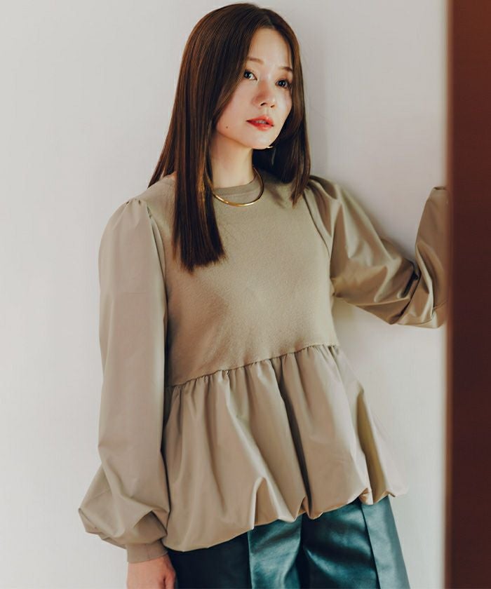 【Glam Lips】新品グラムリップス／ニット ドッキング バルーンペプラム ドッキングバルーンペプラムニット/トップス | titivate