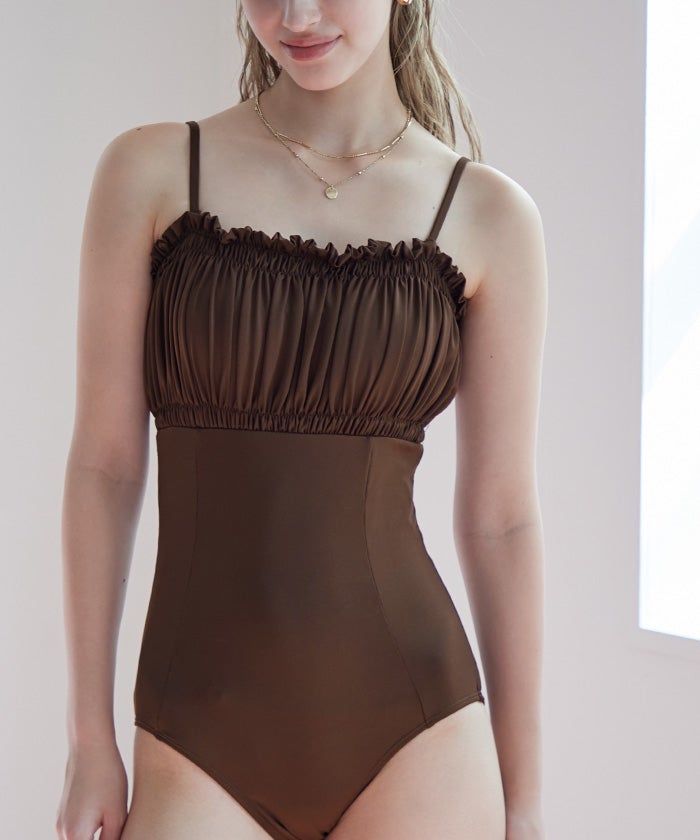 フリルギャザーデザインワンピース/水着【SEADRESS シードレス