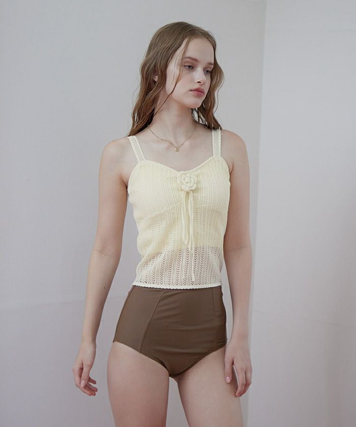 バラコサージュ付ニットビキニ/水着【SEADRESS シードレス】【メール便