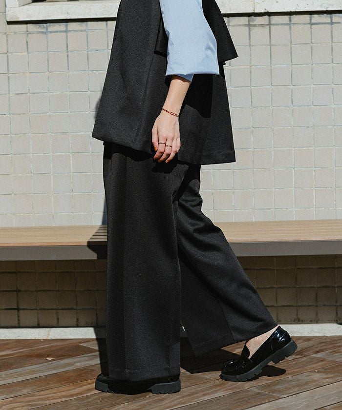 Bibiy VIVIANA PANTS ワイドタック パンツ ブラック ◇mizuiro ind(ミズイロインド) wide tuck PT /ワイドタックパンツ