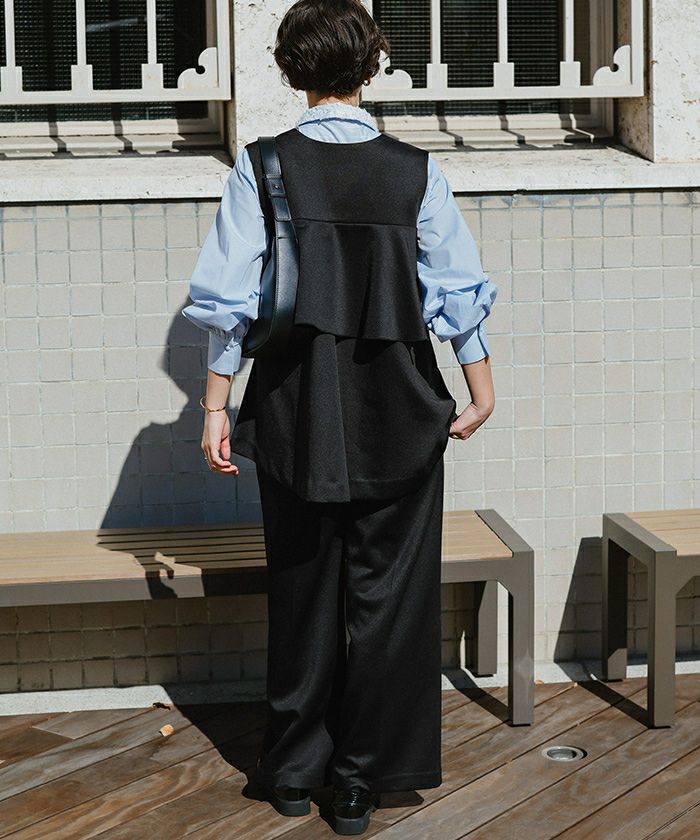 ストレッチ美脚タックワイドパンツ | titivate