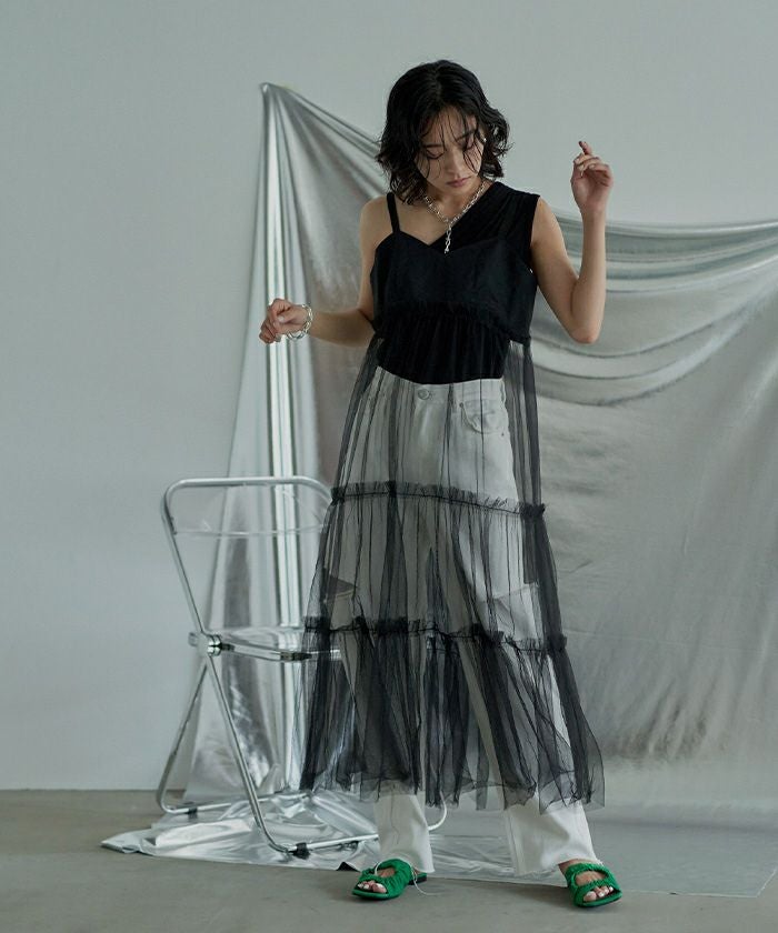 チュールティアードワンピース【miette ミエット】 | titivate