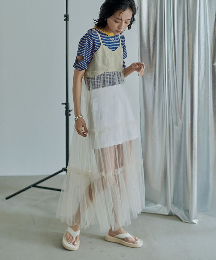 チュールティアードワンピース【miette ミエット】 | titivate