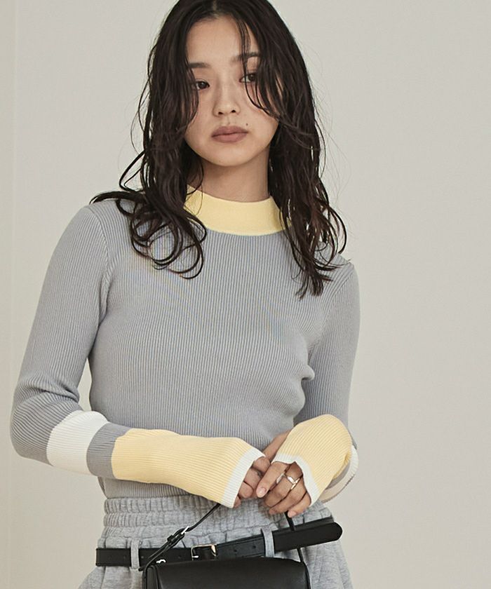 ★TV衣装★　miette　マルチ配色フィンガーリブニット マルチ配色フィンガーリブニット【miette ミエット】【メール便可／100