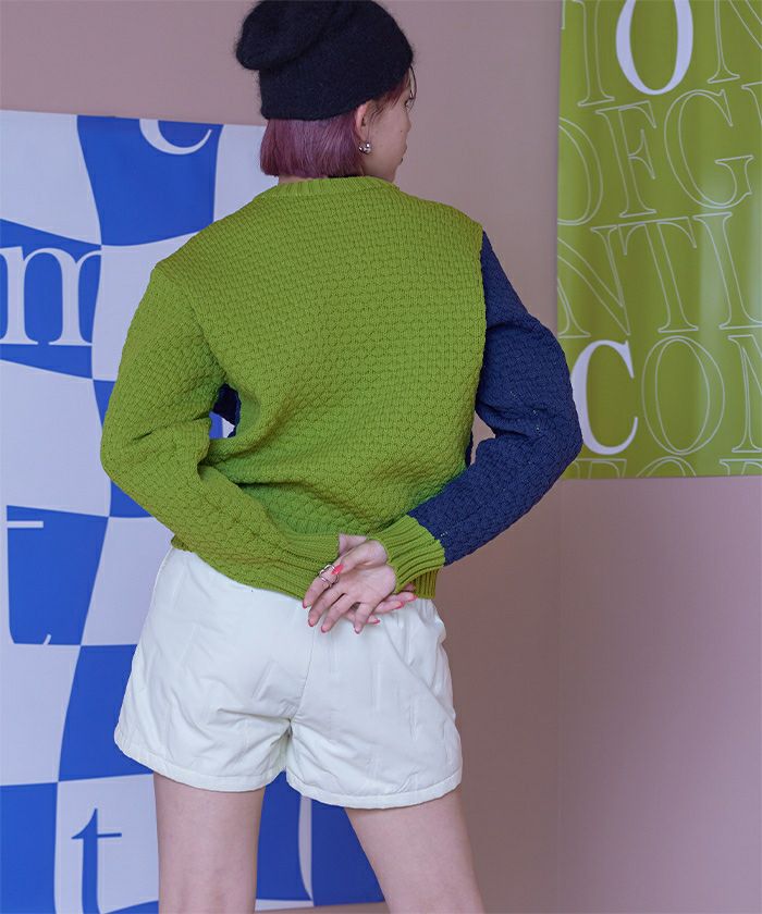 バイカラーポップコーンニット【miette ミエット】 | titivate