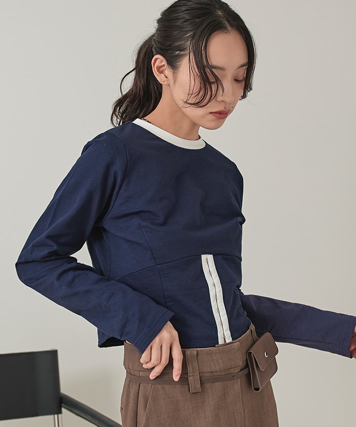 コルセットデザインミニ裏毛トップス【miette ミエット】【メール便可