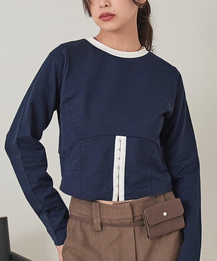 コルセットデザインミニ裏毛トップス【miette ミエット】【メール便可