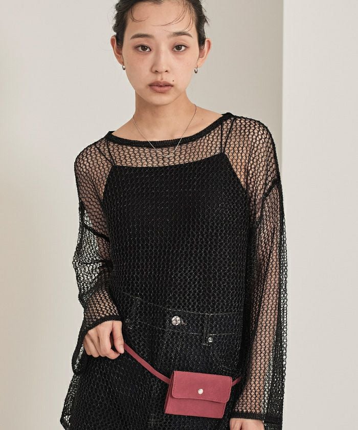 ラメメッシュプルオーバー【miette ミエット】【メール便可/100 ラメメッシュプルオーバー【miette ミエット】【メール便可/100